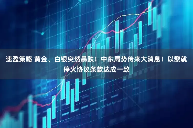 速盈策略 黄金、白银突然暴跌！中东局势传来大消息！以黎就停火协议条款达成一致